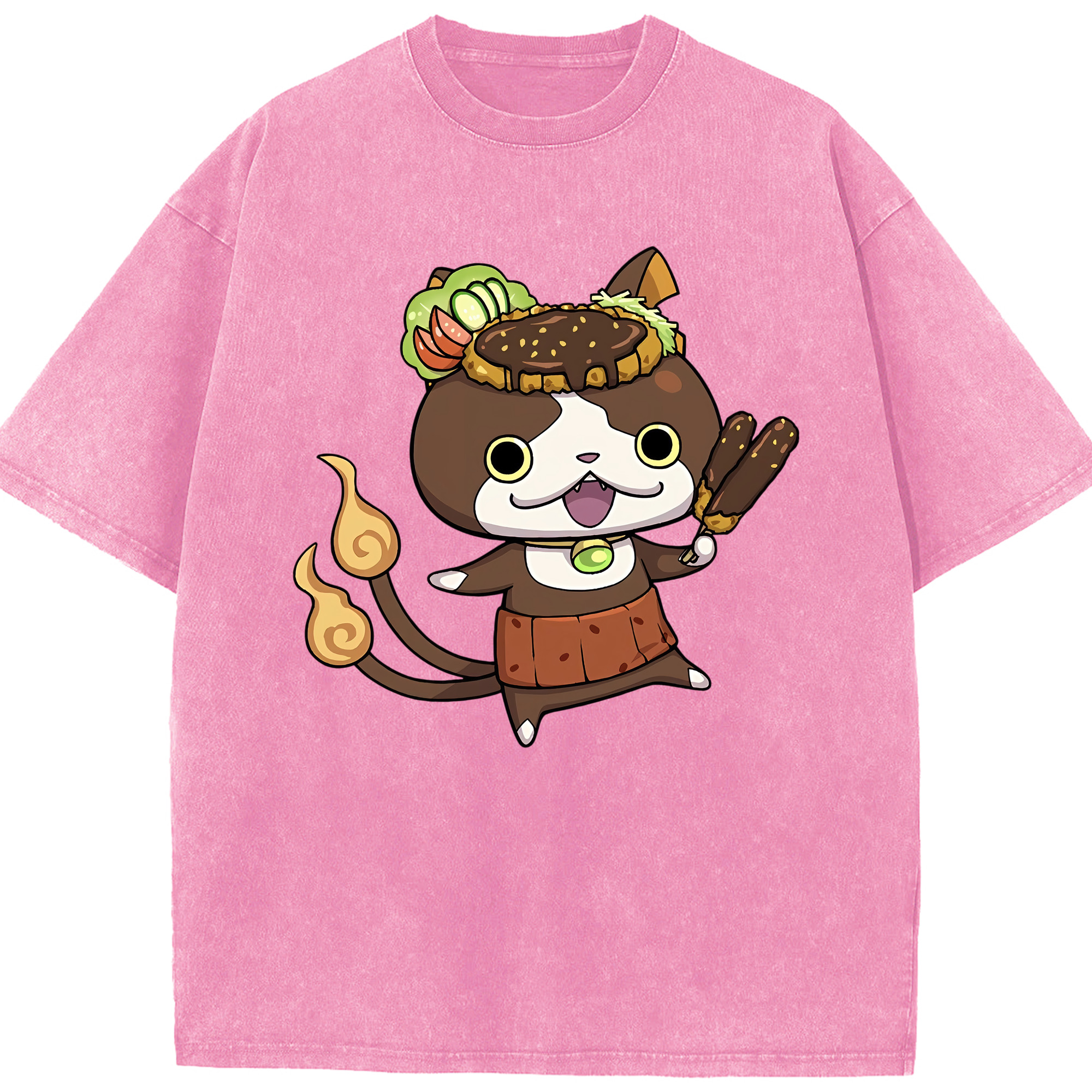 （画像用） 妖怪ウォッチ Yo-kai Watch 綿100% ヴィンテージ風 半袖Tシャツ（フロントプリント）